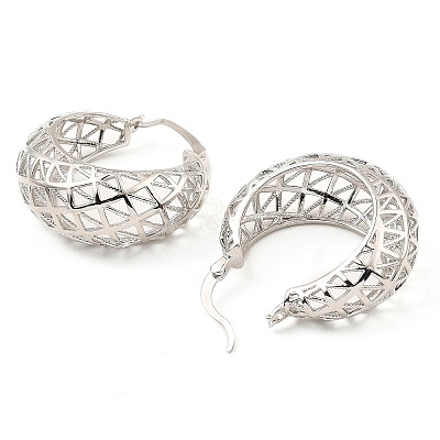 Brass Thick Hoop Earrings EJEW-I289-07P-1