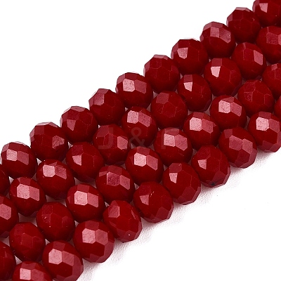 Opaque Solid Color Imitation Jade Glass Beads Strands LS-EGLA-A044-P6mm-D02-1