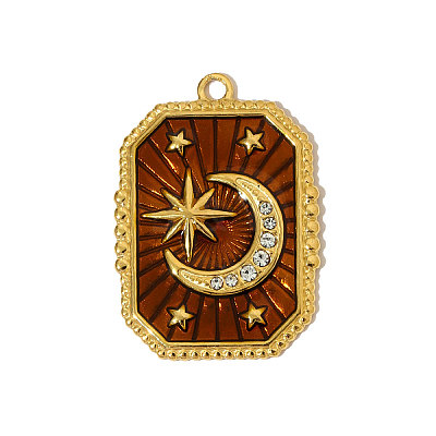 304 Stainless Steel Enamel Pendants STAS-OY004-76G-1