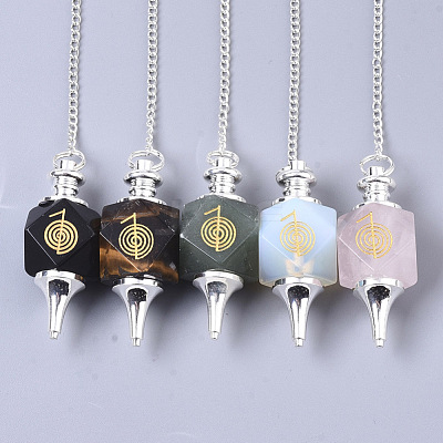 Natural & Synthetic Gemstone Dowsing Pendulums G-R461-25-A-1