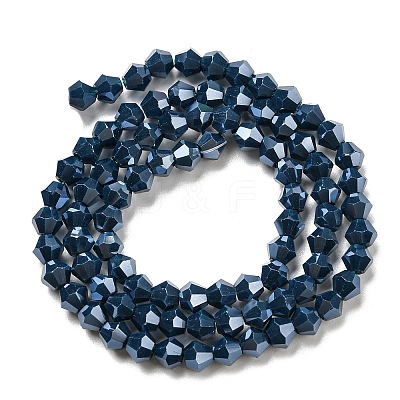 Opaque Solid Color Electroplate Glass Beads Strands EGLA-A039-P4mm-A09-1