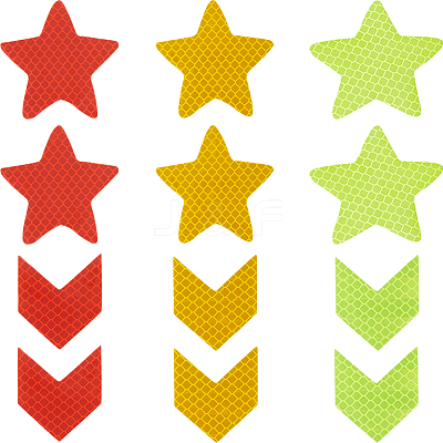 30Pcs 6 Styles Star & Arrow Waterproof PET Warning Stickers STIC-GF0001-20-1