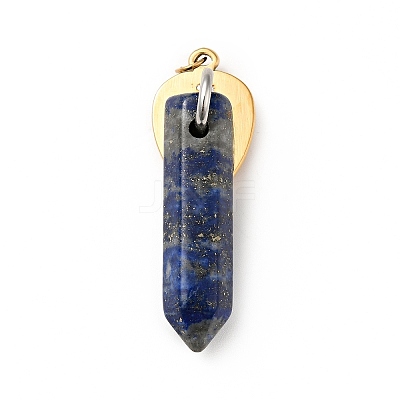 Snake Head Natural Lapis Lazuli Pointed Pendants G-I333-01E-1