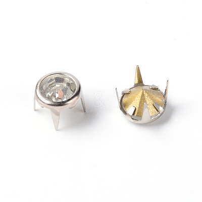 Brass Glass Rhinestone Spikes FIND-WH0070-82B-02-1