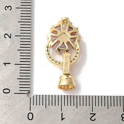Brass Micro Pave Cubic Zirconia Fold Over Clasps KK-B098-07G-01-1