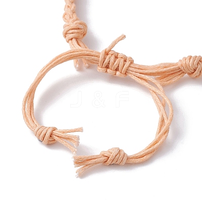 Adjustable Braided Waxed Cotton Macrame Pouch Bracelet Making BJEW-JB09698-03-1