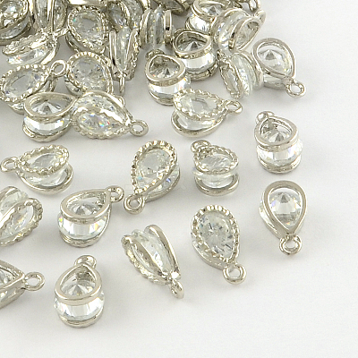 Teardrop Alloy Charms X-ZIRC-R007-038A-02-1