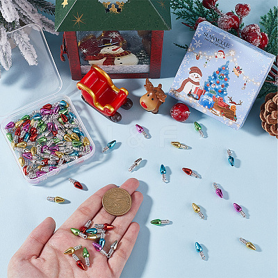 120Pcs 6 Colors Plastic Pendants FIND-SC0010-90B-1