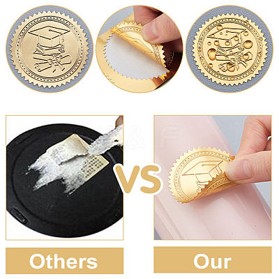 Plastic Self Adhesive Gold Foil Embossed Stickers DIY-WH0211-159-1