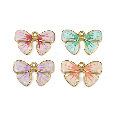 304 Stainless Steel Enamel Pendants STAS-Z140-15G-1