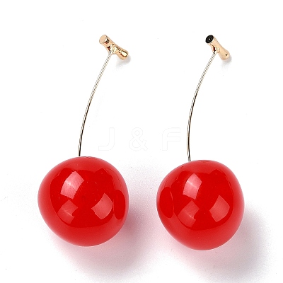 Lifelike Cherry Dangle Stud Earrings X-EJEW-F274-01D-1