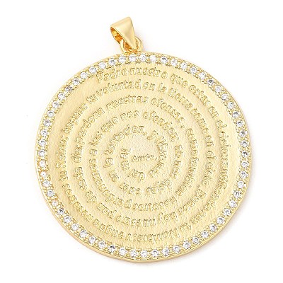 Brass with Cubic Zirconia Pendants KK-K332-16B-G-1