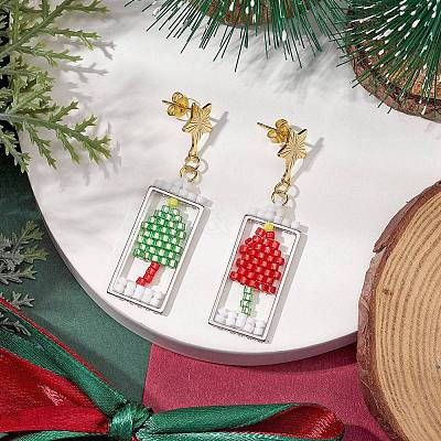 201 Stainless Steel Dangle Stud Earring EJEW-MZ00188-1