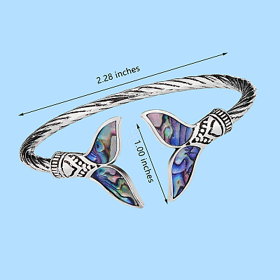 Mermaid Tail Alloy Enamel Cuff Bangle JB744A-1