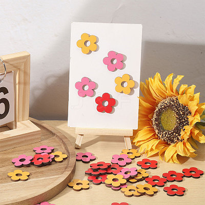 108Pcs Dyed Wooden Decotations AJEW-FH0007-95-1