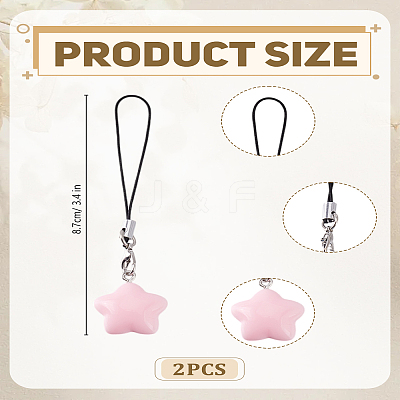2Pcs Agate Mobile Straps HJEW-LP0001-46B-1