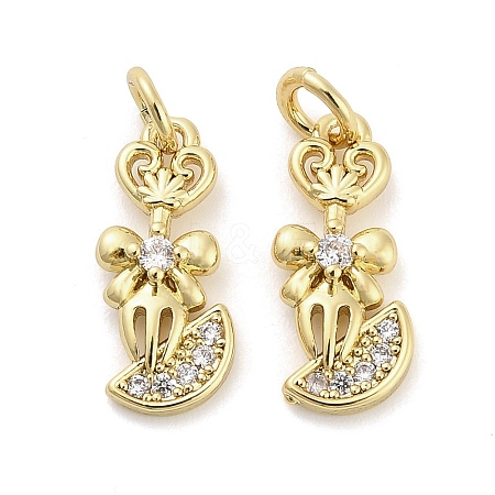 Brass Micro Pave Cubic Zirconia Pendants KK-H527-12G-1