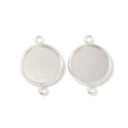 Flat Round Brass Connector Cabochon Settings KK-K414-13D-S-1