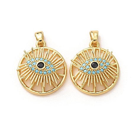 Brass Micro Pave Colorful Cubic Zirconia Pendants KK-A304-30B-G-1