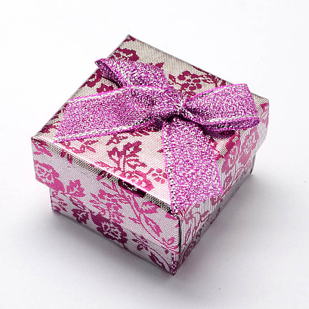 Valentines Day Girlfriend Presents Packages Square Cardboard Ring Boxes CBOX-S010-A03-1