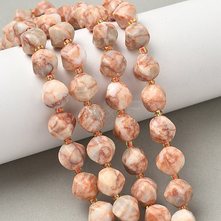 Natural Red Netstone Beads Strands G-U023-A13-01-1