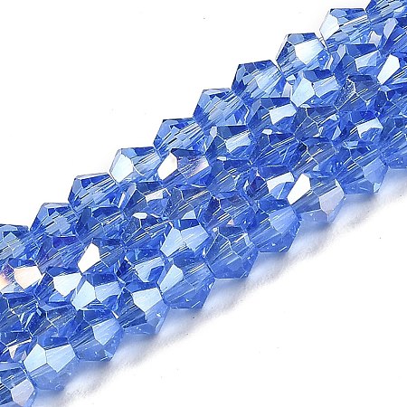 Transparent Electroplate Glass Beads Strands EGLA-A039-T3mm-B07-1