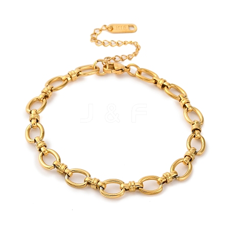 Ion Plating(IP) 304 Stainless Steel Mesh Chain Bracelet for Women X-BJEW-S003-02G-1