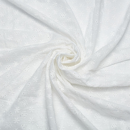 Cotton Embroidered Lace Fabric OCOR-WH0091-29-1
