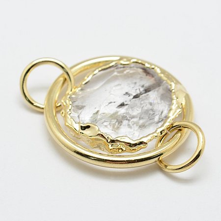 Natural Quartz Crystal Links connectors X-G-E371-06G-1