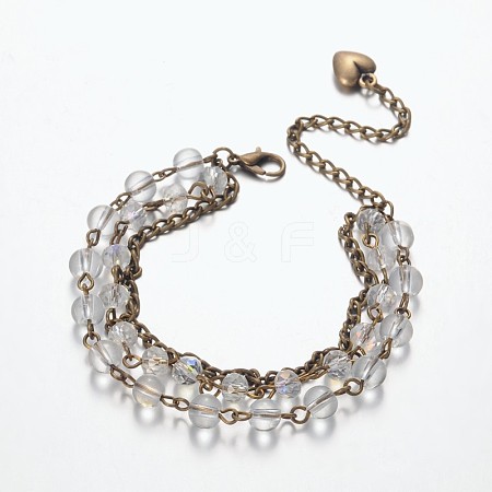 Gemstone Trendy Beads Multi-strand Bracelets X-BJEW-JB01875-02-1
