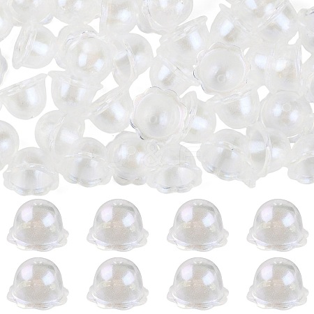 50Pcs Transparent Acrylic Bead Caps OACR-FS0002-41-1