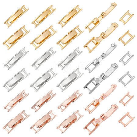 24Pcs 6 Styles Brass Fold Over Clasps FIND-PH0021-50-1