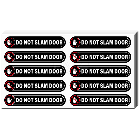 Mini PVC Coated Self Adhesive DO NOT SLAM DOOR Warning Stickers STIC-WH0017-006-1
