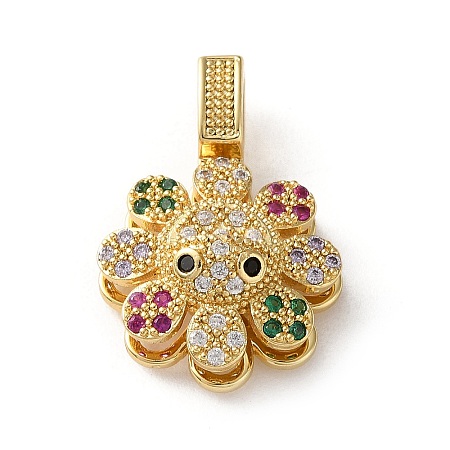 Brass Micro Pave Cubic Zirconia Pendants KK-P320-04C-G-1