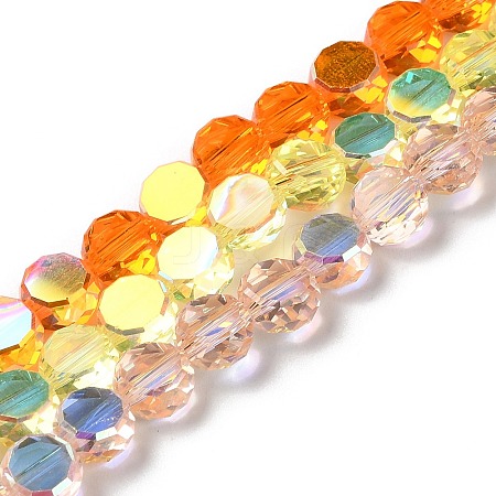 Transparent Electroplate Glass Beads Strands GLAA-Q099-D01-M02-1