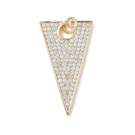 Brass Micro Pave Clear Cubic Zirconia Pendants KK-L254-01G-1