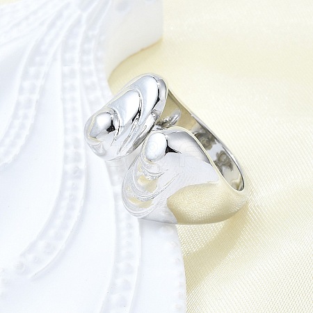 Brass Cuff Rings for Women RJEW-G347-03P-1