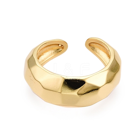 Brass Open Cuff Rings for Women RJEW-D016-08G-1