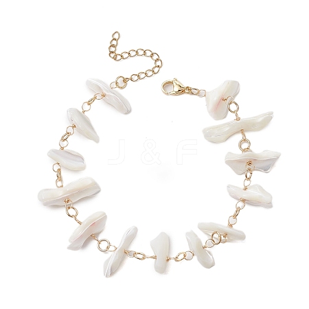 Natural Trochid Shell Beads Anklets AJEW-AN00618-1