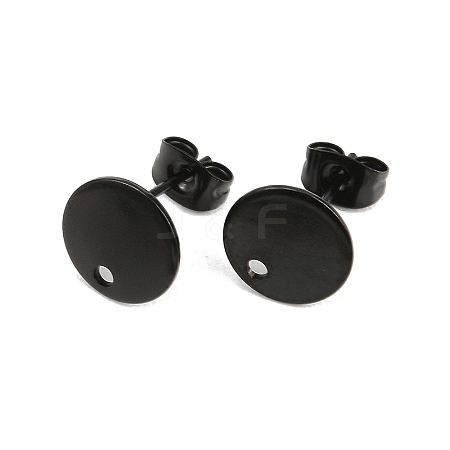 Ion Plating(IP) 304 Stainless Steel Stud Earring Findings STAS-P198-25-10mm-B-1