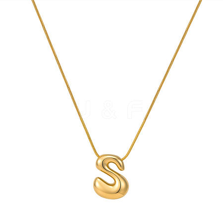 304 Stainless Steel Alphabet Pendant Necklaces for Men and Women GP1122-19-1