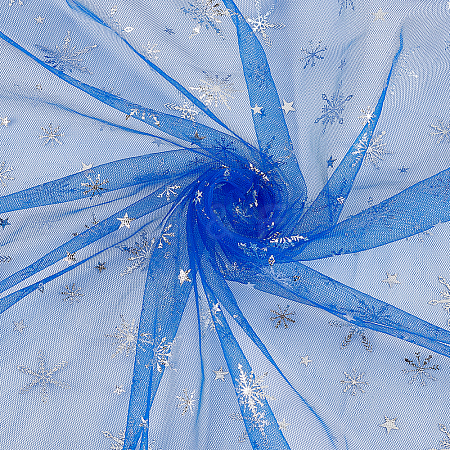 Snowflake Pattern Nylon Fabric DIY-WH0084-85B-1