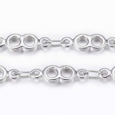 Tarnish Resistant 304 Stainless Steel Infinity Link Chains CHS-H009-19P-1