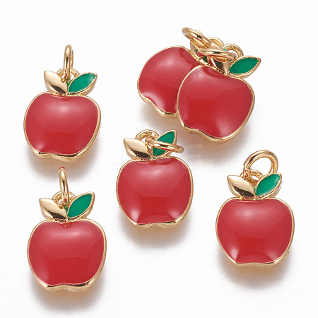 Brass Enamel Charms KK-L185-29G-1