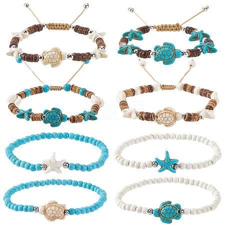 Pcs Coconut Braided Bead Bracelets BJEW-SC0001-49-1