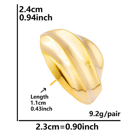 Irregular Shape Stainless Steel Stud Earrings RW8106-10-1