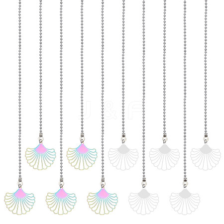 10Pcs 2 Colors Fan 304 Stainless Steel Charms Ceiling Fan Pull Chain Extenders PALLOY-HY00056-1