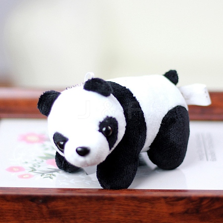 Cartoon PP Cotton Plush Simulation Soft Stuffed Animal Toy Panda Pendants Decorations HJEW-K043-08-1