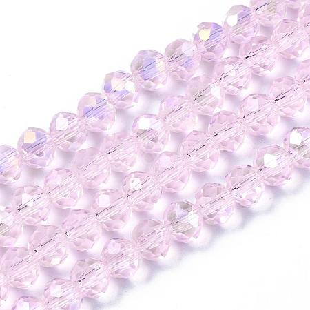 Electroplate Glass Beads Strands X-EGLA-A034-T6mm-B12-1