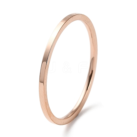 Ion Plating(IP) 304 Stainless Steel Simple Plain Band Finger Ring for Women Men RJEW-F152-05RG-1